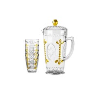 Pichet à eau froide d'été Yuanyi avec poignée et couvercle, en PET épaissi, style minimaliste moderne, grande capacité, pour service à thé et boissons