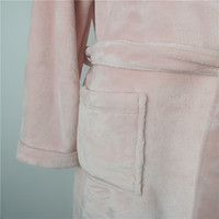 Peignoir d'hiver chaud en flanelle pour femmes, rose, en polaire corail, à manches longues, avec capuche, vêtements de nuit