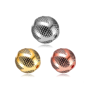 ACEWORKS 10mm 925 Sterling Silver Antique Gold (plated) Bali <b>Beads</b> for Natural Stone <b>Men</b> <b>Bracelet</b> Vintage Bali Loose <b>Beads</b> - Product Image 1