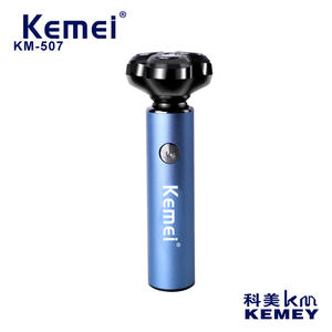 Rasoir électrique Kemei pour hommes, bleu, corps en métal de 12.6cm, triple lame, chargeur USB, rasoir portable - Product Image 4