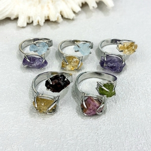 Bán Buôn Số Lượng Lớn Cổ Điển Nguyên Liệu Tự Nhiên Thạch Anh Tím Citrine <span class=keywords><strong>Ruby</strong></span> Peridot Hai Đá Nhẫn Bạc Mạ Đồ Trang Sức Cho Đảng Mặc Hàng Ngày - Product Image 1