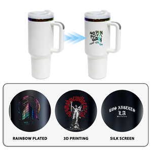 Bicchiere Termico in Acciaio Inox con Doppia Parete e Isolamento Sottovuoto, 40oz, Placcato Arcobaleno, con Coperchio e Cannuccia, Disponibile nel Magazzino USA 2.0 - Product Image 2