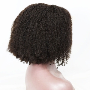 Vente en gros Perruque <span class=keywords><strong>afro</strong></span> frisée Cheveux humains <span class=keywords><strong>afro</strong></span> 13*4*1 T Perruques dentelle frontale Perruques fabriquées à la machine - Product Image 3