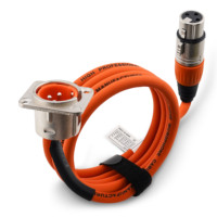 Câble d'extension XLR 3 broches à double blindage pour montage sur panneau, avec connecteur mâle XLR à bride de type D et prise femelle, pour audio équilibré et éclairage DMX512