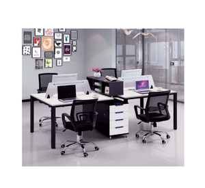 Modular Extendable 4-Station Workbench Desk Modern Design Wood MDF Material Home Office School Hospital Hotel Mall <strong>Workstations</strong> - Product Image 5