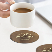 En gros étanche Laserable En Cuir café sous-verres napperon tasse personnalisée sous-verre