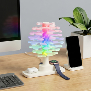 Spiral Tree Kabellose Lade-LED-Schreibtischlampe 15W Qi Touch Dimmbar RGB Nachttischlampe Raumdekor Bettseitenleuchte Modern 12V Typ C - Product Image 6
