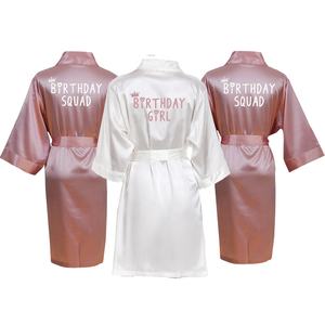 Peignoirs de bain kimono en satin de soie pour enfants Spa pour fête d'anniversaire de filles à fleurs pour enfants Vente en gros et à personnaliser - Product Image 3