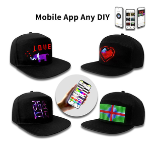 Casquette de baseball unisexe avec écran LED programmable par application Bluetooth rechargeable par USB, panneau d'affichage de messages défilants, style hip-hop streetwear snapback - Product Image 2