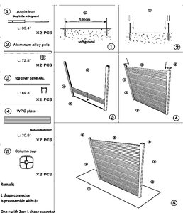 Ngoài trời sự riêng tư hàng rào Panels WPC Gỗ nhựa <span class=keywords><strong>composite</strong></span> dập nổi an ninh tạm thời hàng rào tre kim loại PVC nhôm 3D trellis - Product Image 3