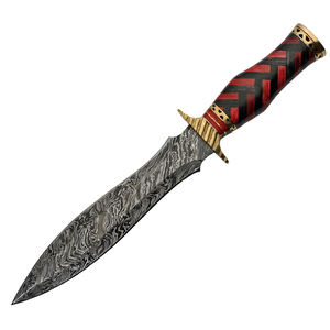 Handcrafted Damascus Steel Detail Utility <b>Craft</b> <b>Knife</b> Red Wood Handle Brass Guard Slicer - Product Image 1