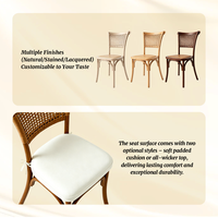 Chaise en plastique démontable avec dossier en rotin durable, aspect bois, empilable, pour mariage, événement, hôtel, salle à manger