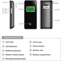 Testeur d'alcool numérique à écran LCD, éthylotest, détecteur de BAC, alcootest portable, analyseur d'alcoolémie haute précision