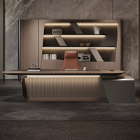 Bureau de direction écologique haut de gamme en forme de L avec rangement Poste de travail de bureau moderne en bois pour