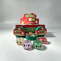 Jouet anti-stress en TPR en forme de boulette de Noël 3-en-1, 5,5 cm, jouet sensoriel Fidget en forme de boulette de maltose pour enfants, idéal pour les cadeaux - Vente en gros