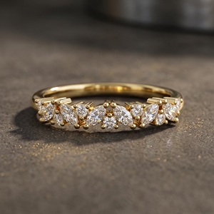 Anillo de Diamante Cultivado en Laboratorio con Corte Marquesa de 2CT, Certificado por IGI, Anillo de Eternidad de Oro de 10K Personalizado, Anillo de Joyería para Aniversario - Product Image 1