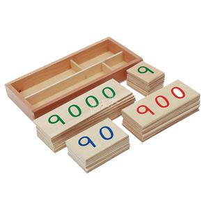 Giocattoli <span class=keywords><strong>Montessori</strong></span> di alta qualità giocattoli educativi in legno di <span class=keywords><strong>Montessori</strong></span> piccolo numero di legno carte con scatola - Product Image 1