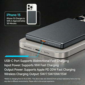 <strong>Mac</strong> Ultra Slim 18W Magnetic <strong>Waterproof</strong> Fast Charging Li-Polymer Battery Power Bank 5000mAh 10000mAh with LED Display - Product Image 5