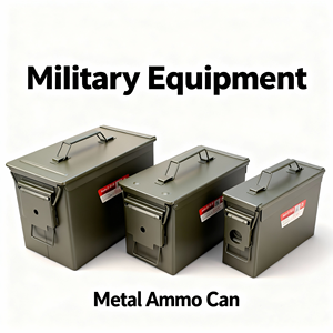Caixa de Munição de Metal Resistente e Econômica com Alças Reforçadas, Estojo de Armazenamento Multifuncional M19A1 30 Cal - Product Image 1