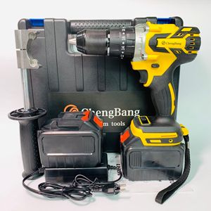 Taladro percutor inalámbrico recargable de litio de alta potencia amarillo, taladro manual sin escobillas de alto torque, destornillador de 13 mm - Product Image 4