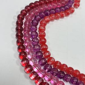 Perles en verre blanc marbré de 10 mm, transparentes, pour la fabrication de bijoux DIY pour les vacances d'été - Product Image 2