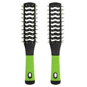 <span class=keywords><strong>Brosse</strong></span> à cheveux démêlante personnalisée à <span class=keywords><strong>double</strong></span> ventilation, manche en plastique, massage, en nylon, pour cheveux bouclés - Product Image 2