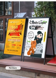 Expositor de Carteles para Exteriores, Vertical, de Doble Cara, Metálico, con Base, Reemplazable, Modelo para Promoción y Reclutamiento - Product Image 1