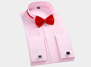 2024 camicia da uomo smoking Regular Fit Plus Size gemelli francesi manica lunga camicia di lusso per festa di nozze - Product Image 6