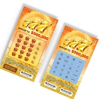Carte à gratter personnalisée à thème numérique 777, impression à chaud, vente en gros, billet de jeu, billet de loterie chanceux