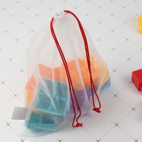 Vente en gros d'emballages RPET avec logo personnalisé Stockage d'épicerie réutilisable écologique Sacs en filet à cordon Sacs à provisions