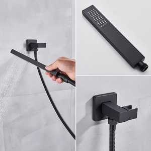 Các Độc Đáo Nhất Bồn Tắm Vòi Nước Thác Vòi Tường Gắn Kết Phòng Tắm Vòi Hoa Sen <span class=keywords><strong>Mixer</strong></span> Tap Với Phun Tay Vòi Hoa Sen Nóng Lạnh Máy Trộn - Product Image 3