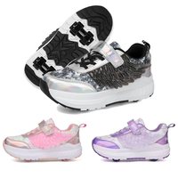 Chaussures à roulettes d'extérieur sûres et durables avec roues cachées pour filles et garçons, chaussures à roulettes 2 en 1 pour enfants