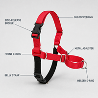 Harnais anti-traction OKPET pour chien, à clip frontal, type martingale, réglable, en nylon respirant, pour la promenade