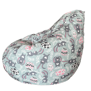 Rabbit Printed Teardrop <strong>Beanbag</strong> Sofa Chair Adult Seat Bean Bag Cover Without <strong>Filling</strong> Indoor Teardrop <strong>Beanbags</strong> for Relaxing - Product Image 4