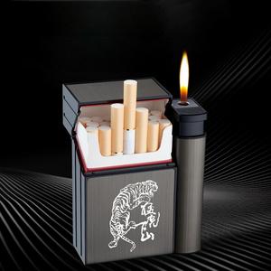All-in-One Lighter <strong>Cigarette</strong> <strong>Holder</strong> 20 <strong>Stick</strong> Capacity Waterproof Crushproof Trendy Classic Design Portable Metal Engraved Logo - Product Image 2
