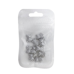 Paso Sico 10 pièces, best-seller, décoration pour ongles en résine, motifs papillon, nœud et ruban de dessin animé, plaqué argent, pour nail art et manucure - Product Image 5