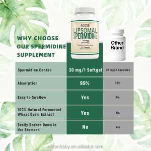 Suplemento de Spermidina Altamente Absorbible, Extracto de Germen de Trigo Fermentado Efectivo, Cápsula de Gel Suave, Suplemento <span class=keywords><strong>Herbal</strong></span> para Mejorar la Inmunidad - Product Image 4