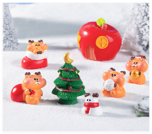 3d statua in miniatura in resina renna regalo calza pupazzi di neve pupazzi di neve albero decorazione XMA casa di mele natale all'aperto figura giocattolo per bambini - Product Image 6