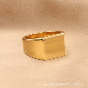 Men's <b>Titanium</b> Steel Square Ring Silver Color Casual Jewelry Fashion Statement Piece - Product Image 5