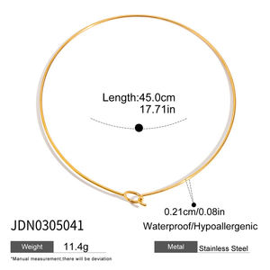 J & D Minimalistische 18K Vergulde Roestvrij Staal Hoge Gepolijste Ketting Ketting Diy Bedels Choker Sieraden - Product Image 6