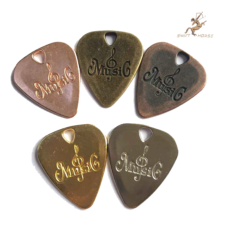 Novo profissional especial aço inoxidável guitarra elétrica pick bass música instrumento metal pick personalizado Full Color