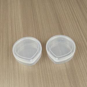 Heart-Shaped Powder Puff <b>Box</b> 8cm Transparent Covered <b>Makeup</b> Organizer Desktop Storage Eco-Friendly - Product Image 1