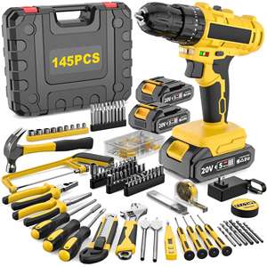 Jeu de <span class=keywords><strong>tournevis</strong></span> électrique à mandrin sans clé 20V perceuse à percussion sans fil avec vitesse variable forage maximum 30mm 20V ensemble de perceuse électrique - Product Image 1