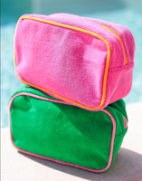 Sac en tissu éponge doux mignon pour femmes avec logo personnalisé rose Sac cosmétique de maquillage en tissu peluche avec cerise