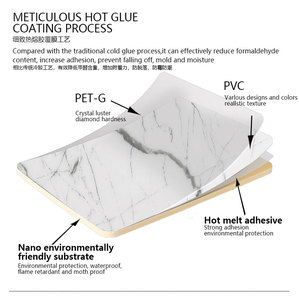 Tấm ốp tường ván sợi WPC hiện đại, phủ màng PVC PET, thiết kế đá cẩm thạch, chống thấm, chống ẩm, dùng cho khách sạn - Product Image 2