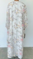 Ensemble 2 pièces de luxe Modestfashion pour femmes musulmanes, broderie perlée, robe intérieure Abaya à fleurs blanches, pour l'Aïd, les fêtes et les mariages MSL896