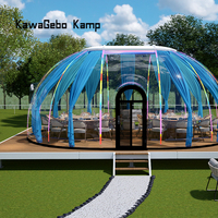 Dôme de glamping transparent en polycarbonate PC préfabriqué de grande taille ovale personnalisé Kawagebo Kamp