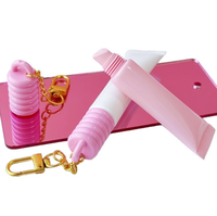Tubes de gloss à lèvres en PETG avec logo personnalisé, vente en gros, contenants cosmétiques vides à tête ronde, tubes d'emballage pour gloss à lèvres
