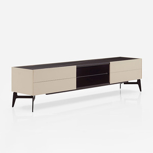 Meuble TV moderne <span class=keywords><strong>de</strong></span> luxe en panneaux <span class=keywords><strong>de</strong></span> bois avec fonction <span class=keywords><strong>de</strong></span> rangement, plateau rectangulaire en marbre pour salon, chambre et salle à manger - Product Image 5