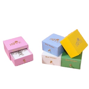 Creative New Style Necklace <b>Bracelet</b> Rings Drawer Paper Jewelry <b>Box</b> Macaron Color Paper <b>Gift</b> <b>Box</b> Wholesale <b>Box</b> Jewelry Packaging - Product Image 1